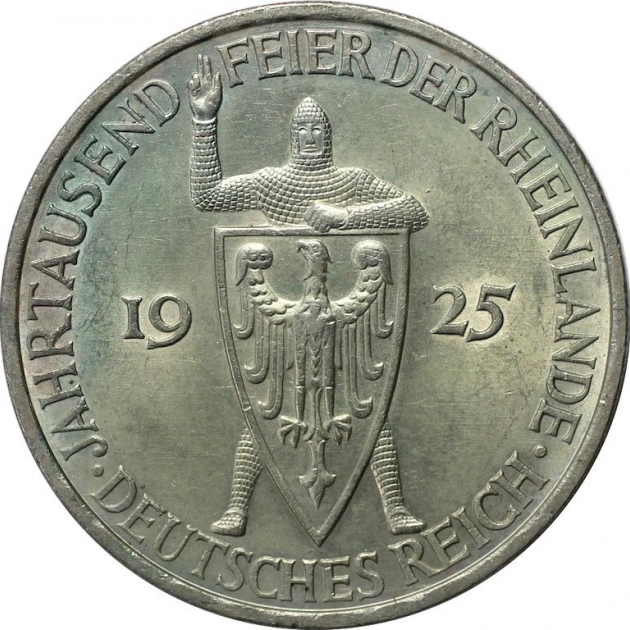 5 Reichsmark 1925 avers