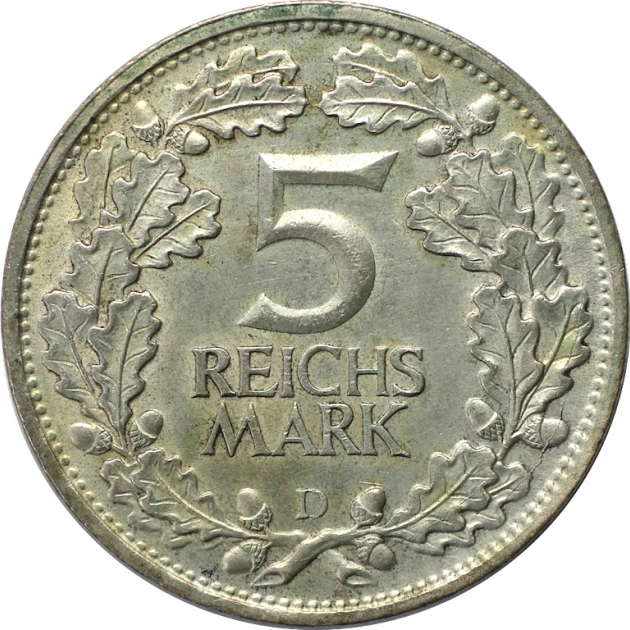 5 Reichsmark 1925 revers