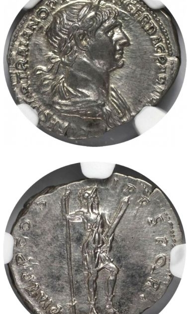 AR Denar 98 - 117 n. Chr avers