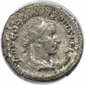 Antoninianus 244 n. Chr avers