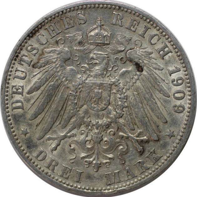 3 Mark 1909 revers
