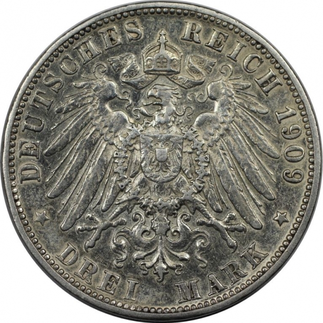 3 Mark 1909 revers