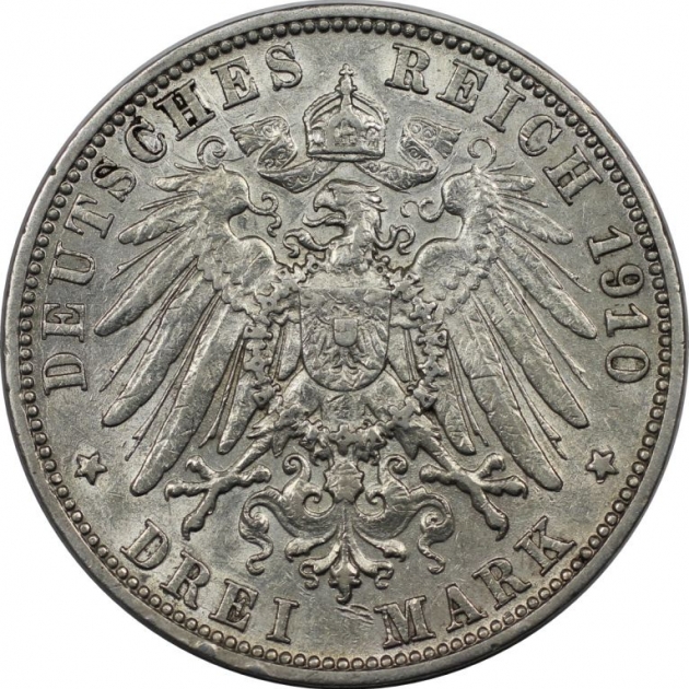 3 Mark 1910 revers