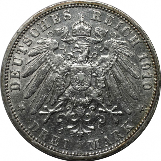 3 Mark 1910 revers