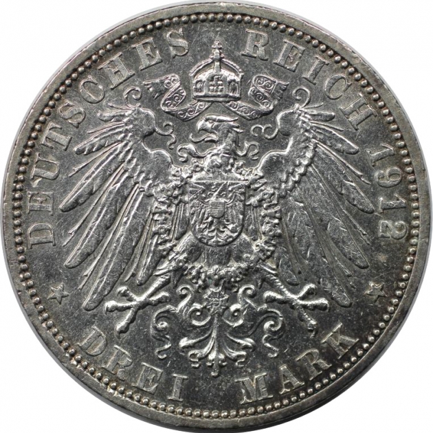 3 Mark  1912 revers