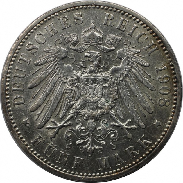 5 Mark 1908 revers