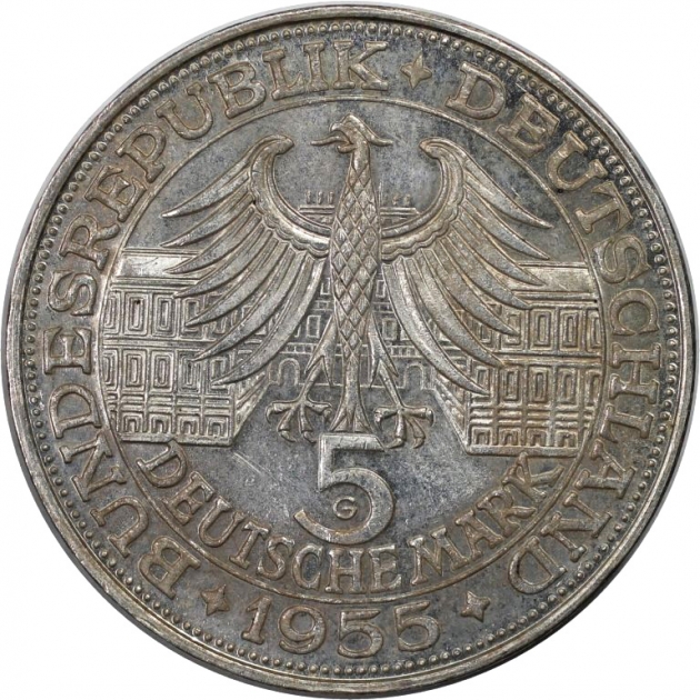 5 Mark 1955 avers