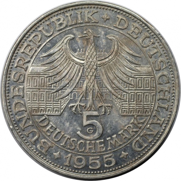 5 Mark 1955 avers